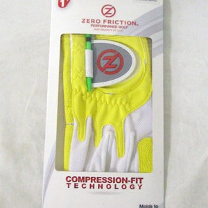 Zero Friction Performance Glove (LADIES, RIGHT, YELLOW) UNIVERSAL FIT Golf NEW