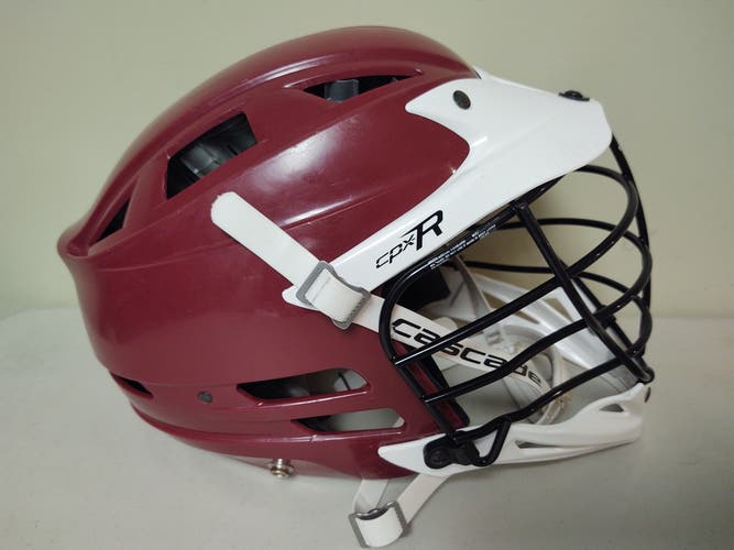 Cascade CPX-R Lacrosse Helmet Maroon and White Adult One Size
