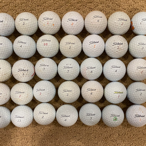 35 Assorted Used Premium Titleist Golf Balls - Pro v1, Pro v1x, AVX, Velocity, Tour Soft, NXT Tour