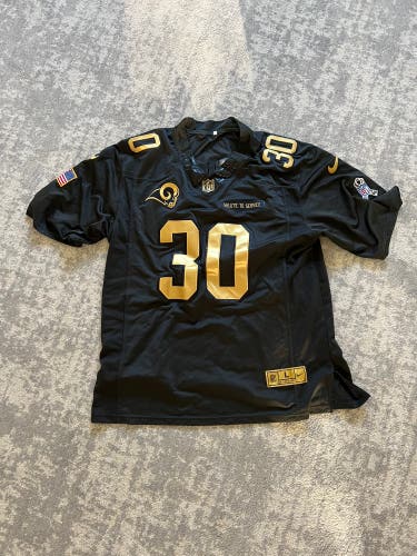 Men's Large Todd Gurley Los Angeles Rams Limited Grey/Gold Salute to Service Stitched Jersey