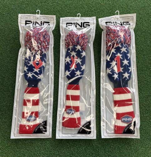PING LIMITED EDITION LIBERTY USA DRIVER / FAIRWAY / HYBRID KNIT HEADCOVER SET