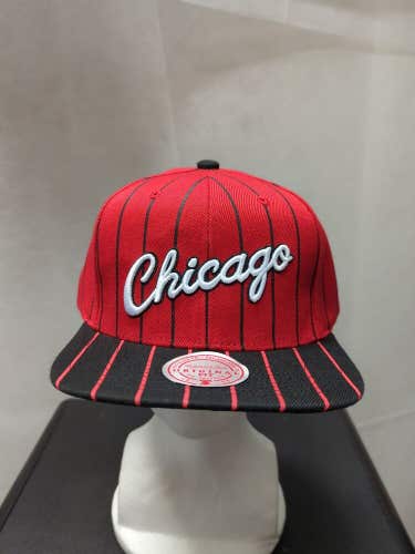 NWS Chicago Bulls Mitchell & Ness Two Toned Pinstripe Snapback Hat NBA