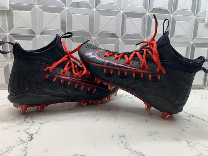 Black Used Molded Cleats Mid Top Alpha Huarache 6 Elite