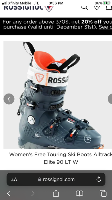 Women's New Rossignol Powder AllTrack 90 Ski Boots Soft Flex