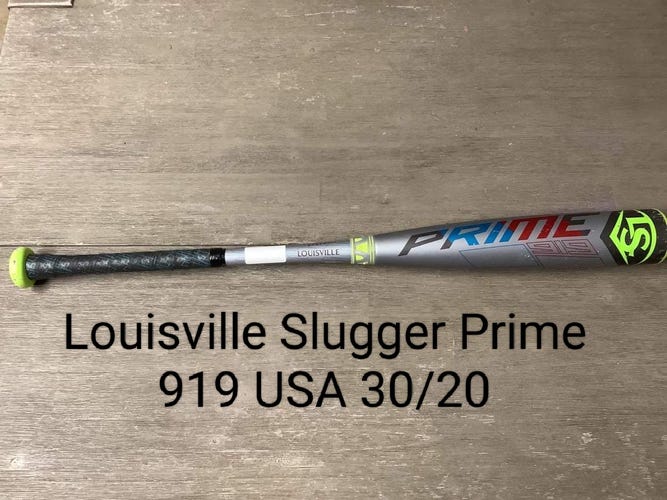Used 2019 Louisville Slugger Composite Prime 919 Bat (-10) 20 oz 30"