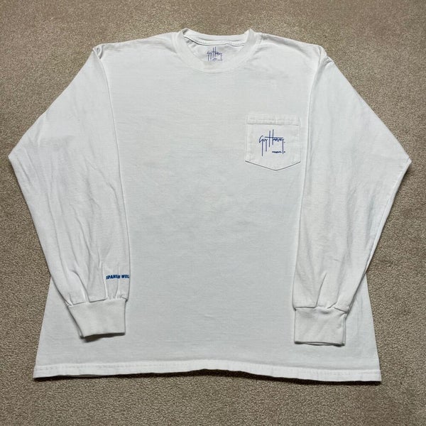 Guy Harvey Fish T Shirt Men Medium Adult White Long Sleeve Outdoor Ocean USA