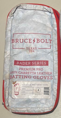PREMIUM PRO BADER Series - Short Cuff Batting Gloves | WHITE