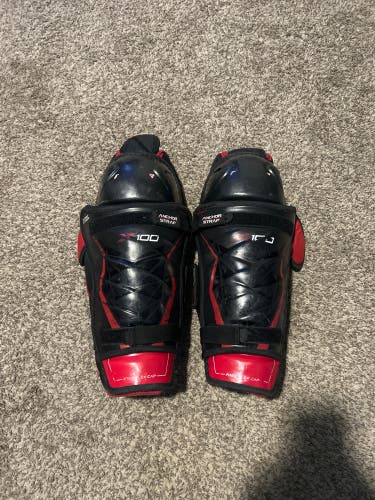 Used 14in. Bauer Vapor X100 Shin Pads