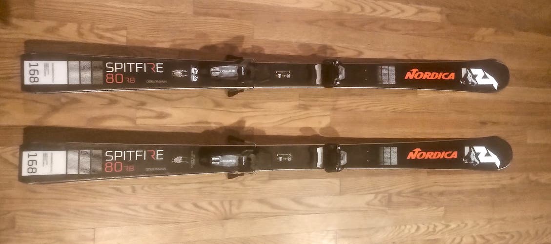 Used Men's 2020 Nordica Dobermann spitfire Skis With Bindings Max Din 13, 168 cm