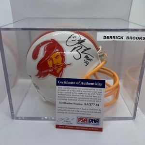 Derrick Brooks Signed Tampa Bay Buccaneers 3 5/8 Riddell Mini Helmet - PSA/DNA