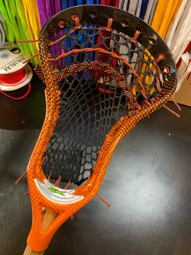 NEW Reebok 6K Lacrosse Head CUSTOM Strung With Semi-soft Mesh & Mid Pocket