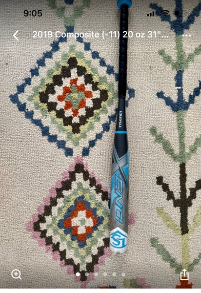 Used 2019 Louisville Slugger Composite Xeno X19 Bat 19 oz 31"