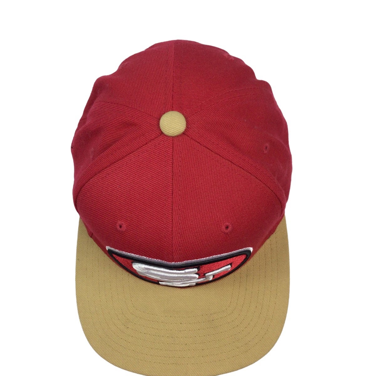 SF San Francisco 49ers Mitchell And Ness Snapback Hat Red Tan Vintage Used