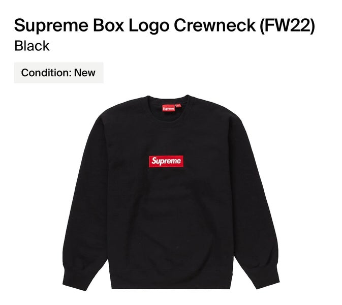 トップスsupreme box logo crewneck black large