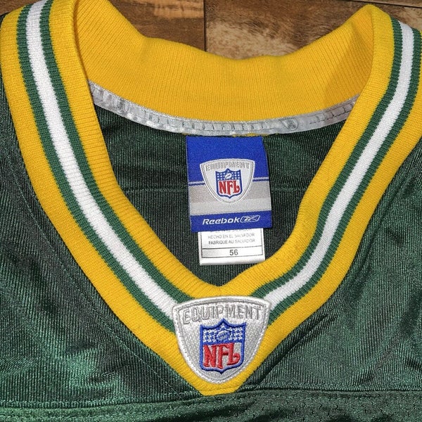 Green Bay Packers Jersey VTG Yellow Football Brett Favre Reebok NFL Mens  Large