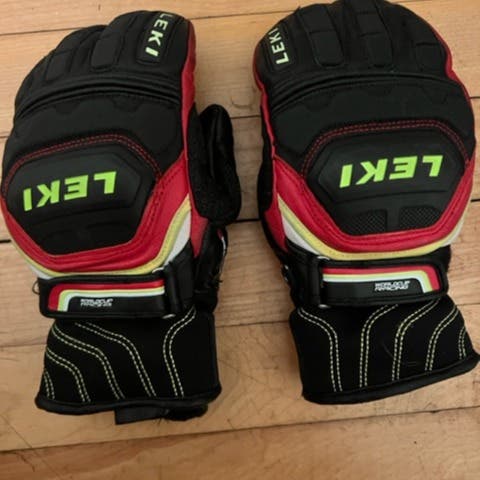 Black Unisex Youth Used Small Leki race mittens