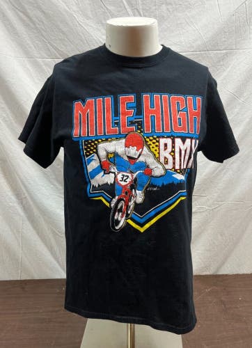 Mile High BMX Gildan Black Ultra Cotton Graphic T-Shirt Size Medium EXCELLENT