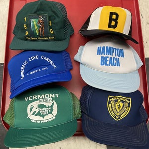 Baseball Hat Lot Group of 6 Trucker Cap Mesh Vintage 80s 90s New England Vermont