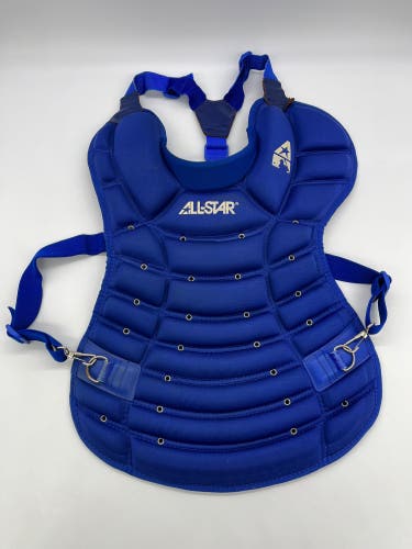 17" Blue Adult All Star Catcher's Chest Protector CP20PRO RHT Right Handed Throw