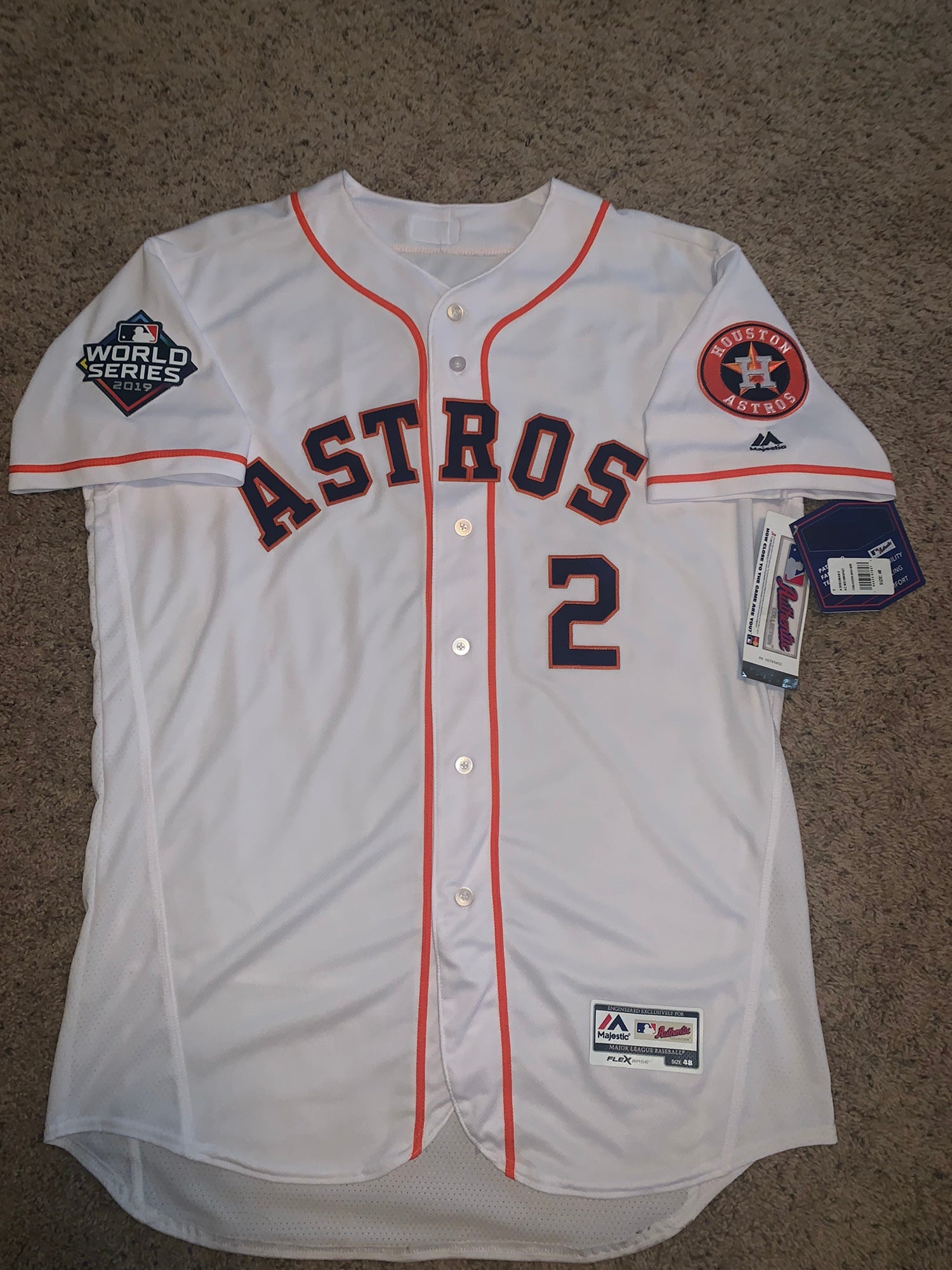 AUTHENTIC MAJESTIC CARLOS LEE, 48 XL HOUSTON ASTROS ON FIELD