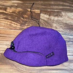 Vintage Bula Purple Fleece Winter Hat Beanie Toboggan Trapper Ski Adjustable