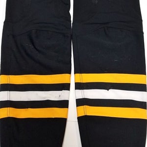 21'22 PITTSBURGH PENGUINS Adidas Black w Yellow Pro Hockey Game Socks Size Large
