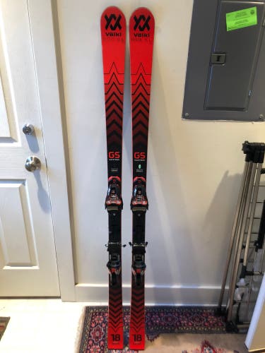 2021 Volkl Racetiger GS Skis With Marker Xcomp 12 Race Bindings 165cm