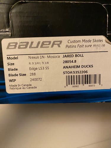 Bauer Nexus 1N - Mosoca Hockey Skates Regular Width Pro Stock Size 9.5*