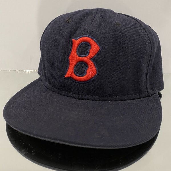 Boston Red Sox Hat Cap Fitted 7 1/8 New Era Blue MLB Baseball Men Vintage USA