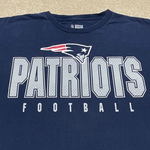 New England Patriots T Shirt Men XL Adult Blue NFL Football Retro Basic