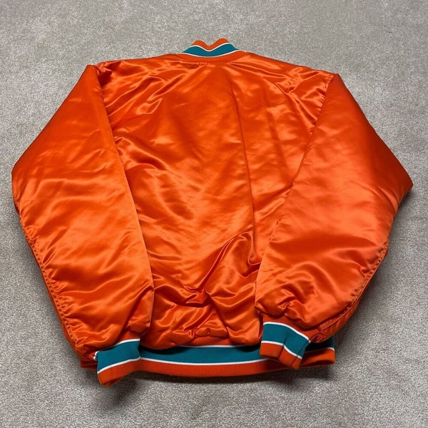 Rare Vintage Miami Dolphins Jacket Large Green Orange Chalk Line Mens