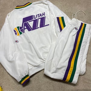Utah Jazz Warm Up Suit Men XL Jacket Pants NBA Basketball Champion Vintage NWT