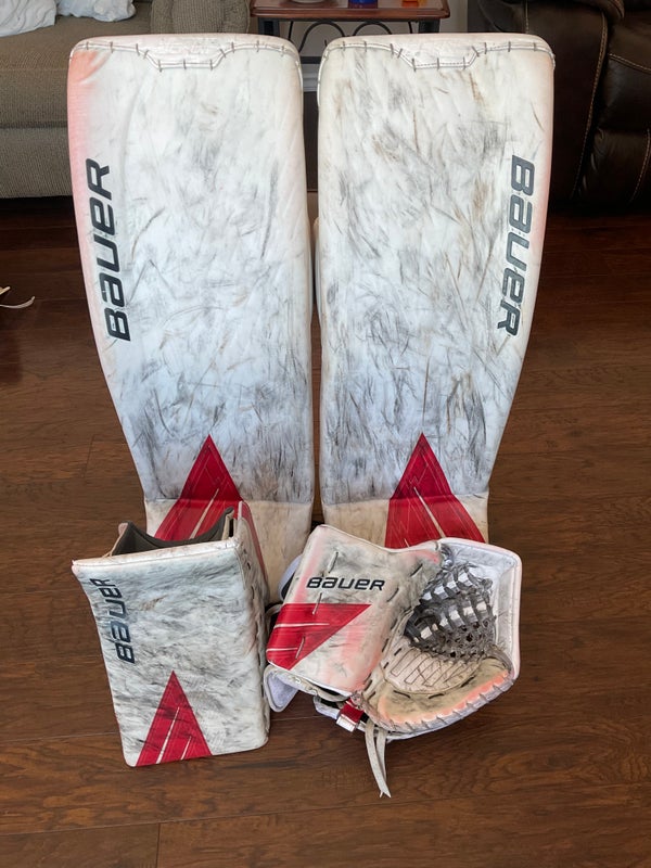 OHL Pro Stock Bauer Ultrasonic Goalie Pads, Glove, & Blocker Set - Large