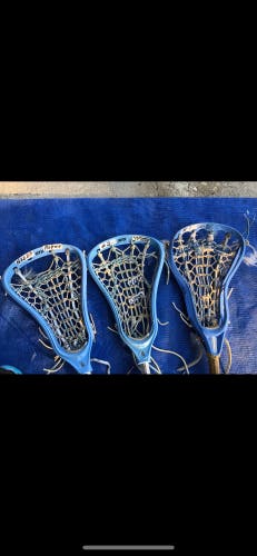 Lot of 3 blue lacrosse sticks girls womens