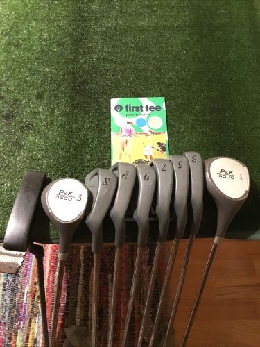P & K 5500 Full Set (Driver, 3W, 3,5,7,9 Irons, PW, SW,Putter) Steel Shafts