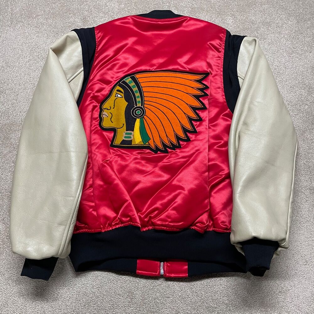 Boston Braves Jacket Men 2XL MLB Baseball Vintage 90s Mitchell Ness Leather  USA