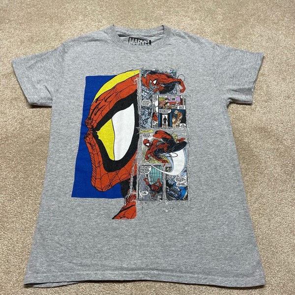 Spiderman T Shirt Men Small Adult Gray Marvel Comic Book Movie Cartoon USA  | SidelineSwap
