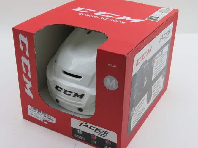 New CCM Tacks 710 Pro Stock Hockey Player Helmet Medium White