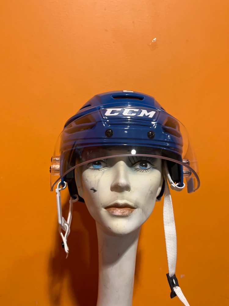 Used Blue CCM Tacks 710 Pro Stock Helmet Colorado Avalanche #2 Small
