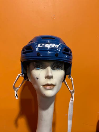 Lightly Used Blue CCM Tacks 710 Pro Stock Helmet Small