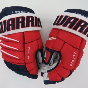 Warrior Alpha Washington Capitals NHL Pro Stock Hockey Gloves 14" LARSSON