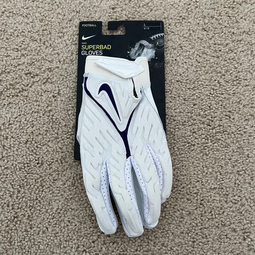 Nike Superbad 6.0 Adult Football Gloves Size L White/Purple