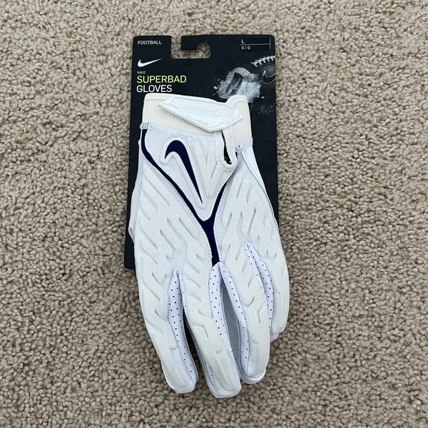 Nike Superbad 6.0 Adult Football Gloves Size L White/Purple