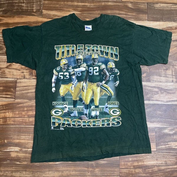 Vintage Green Bay Packers Titletown Defense Pro Player Reggie White T-Shirt  XL