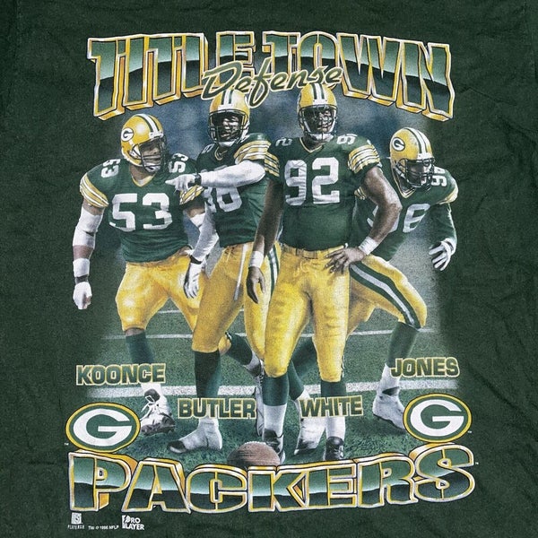 Mavin  vintage 90s GREEN BAY PACKERS 1993 Reggie White Team Caricature T  Shirt XL nfl