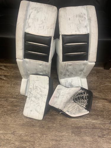 Custom Warrior Ritual GT2 Pro Goalie Full Set White/Black Weave Material