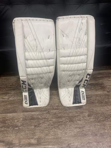 CCM Eflex4 Pro Goalie Leg Pads White/Black