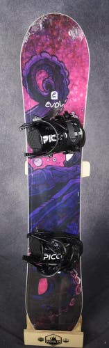 NEW EVOL OCEAN DWELLER SNOWBOARD SIZE 151 CM WITH PICCO LARGE BINDINGS