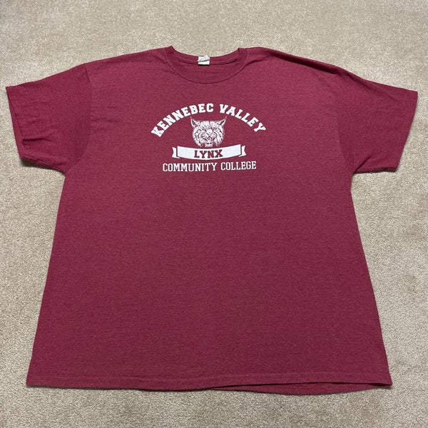 Kennebec Valley Community College T Shirt Men 2XL Adult Red Lynx