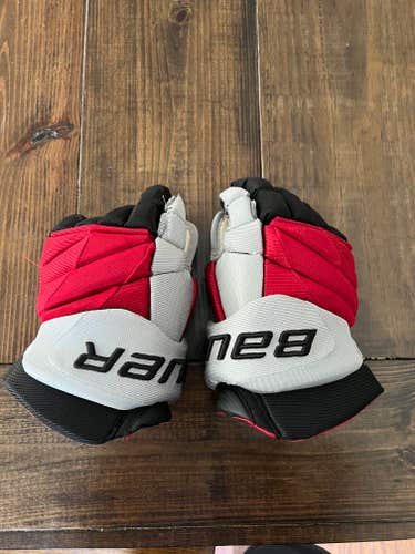 (Red Ohio State)Senior Bauer 14" Pro Stock Vapor 1X Lite Gloves